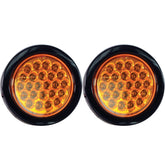 4" Round LED Recessed Amber Strobe Light, 24 LED DOT/SAE Approved & Marked, Waterproof, Super Bright High Powered Strobe for Towing…